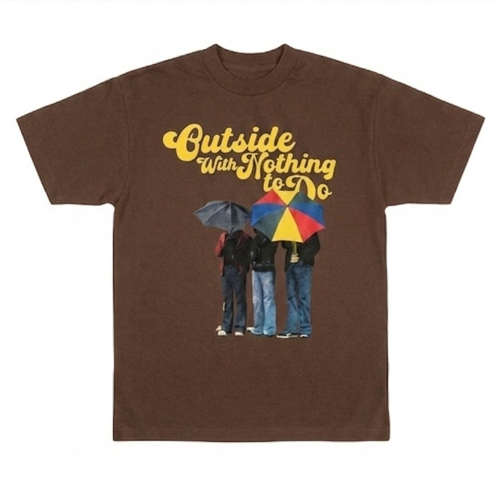 OUTSIDEWITHNTHN2DO BROWN T SHIRT