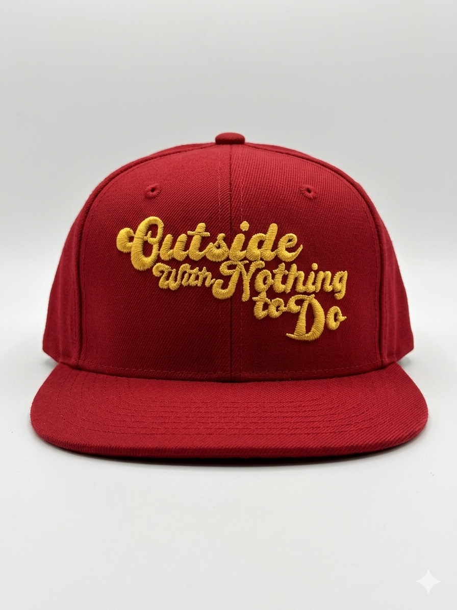 RED OUTSIDEWITHNTHN2DO SNAPBACK 🧢   SHIPS 3-4 weeks